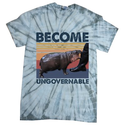Become Ungovernable Moo Deng Cute Baby Hippo Funny Hippo Tie-Dye T-Shirt