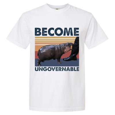 Become Ungovernable Moo Deng Cute Baby Hippo Funny Hippo Garment-Dyed Heavyweight T-Shirt