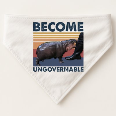 Become Ungovernable Moo Deng Cute Baby Hippo Funny Hippo USA-Made Doggie Bandana