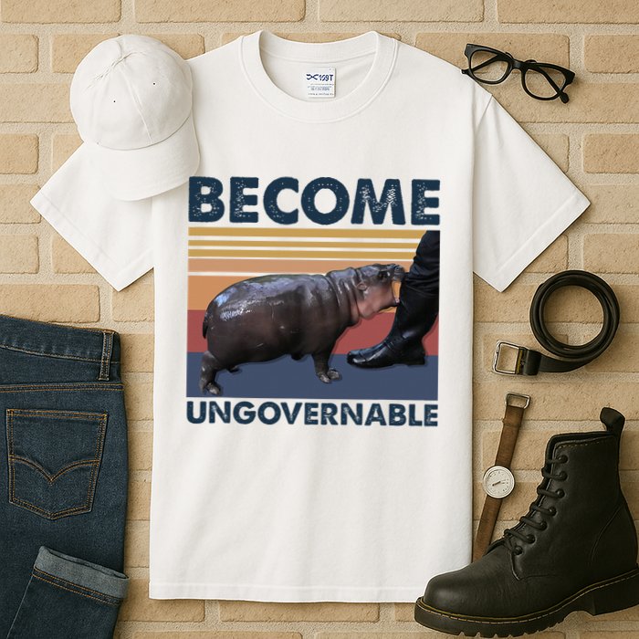 Become Ungovernable Moo Deng Cute Baby Hippo Funny Hippo Tall T-Shirt