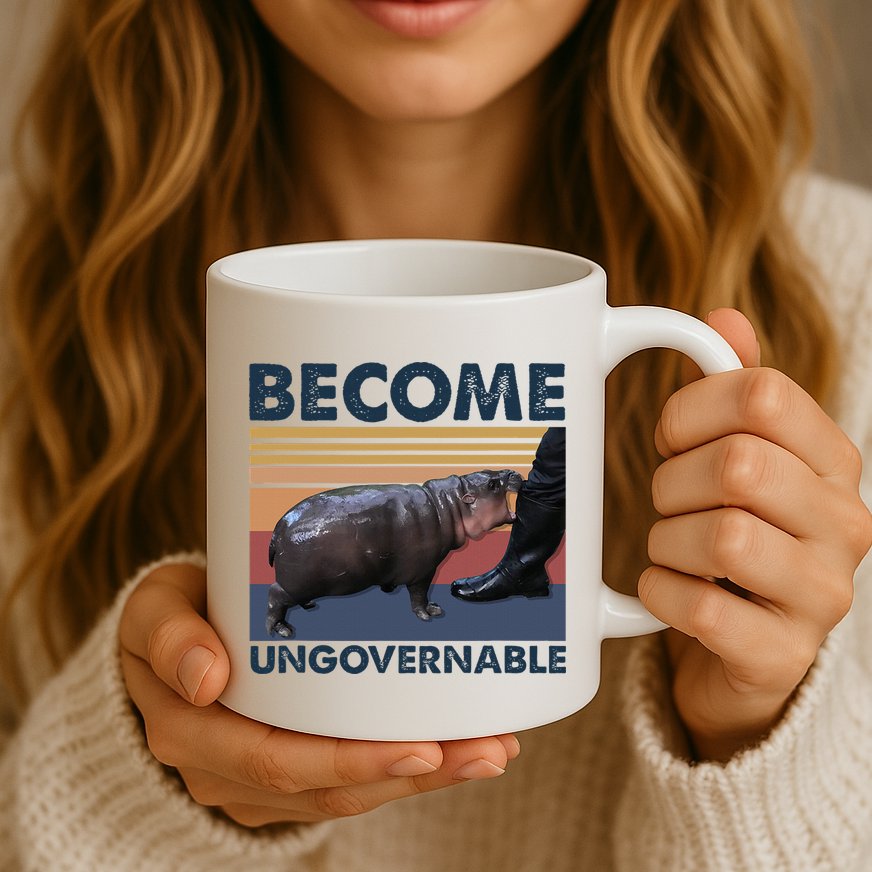 Become Ungovernable Moo Deng Cute Baby Hippo Funny Hippo Mug