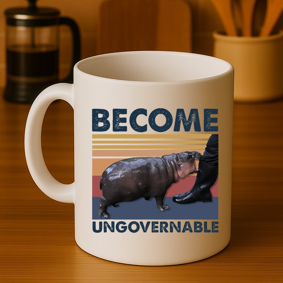 Become Ungovernable Moo Deng Cute Baby Hippo Funny Hippo Mug