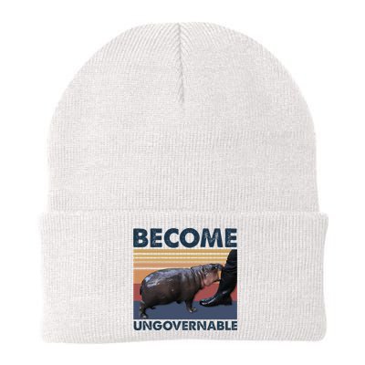 Become Ungovernable Moo Deng Cute Baby Hippo Funny Hippo Beanie