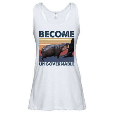 Become Ungovernable Moo Deng Cute Baby Hippo Funny Hippo Ladies Essential Flowy Tank
