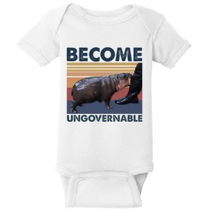 Become Ungovernable Moo Deng Cute Baby Hippo Funny Hippo Baby Bodysuit