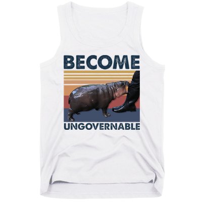 Become Ungovernable Moo Deng Cute Baby Hippo Funny Hippo Tank Top