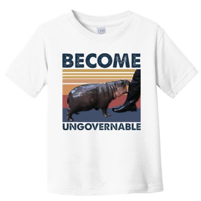 Become Ungovernable Moo Deng Cute Baby Hippo Funny Hippo Toddler T-Shirt