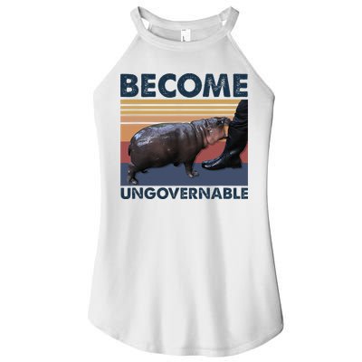 Become Ungovernable Moo Deng Cute Baby Hippo Funny Hippo Women's Perfect Tri Rocker Tank