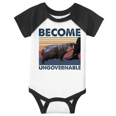 Become Ungovernable Moo Deng Cute Baby Hippo Funny Hippo Infant Baby Jersey Bodysuit