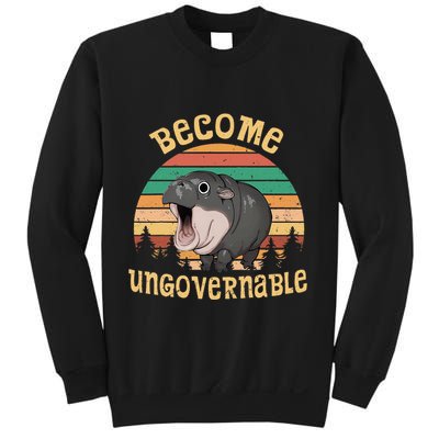 Become Ungovernable Moo Deng Baby Pygmy Hippo Sweatshirt
