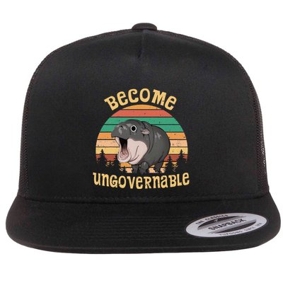Become Ungovernable Moo Deng Baby Pygmy Hippo Flatbill Hat