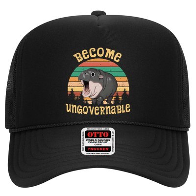 Become Ungovernable Moo Deng Baby Pygmy Hippo Trucker Hat