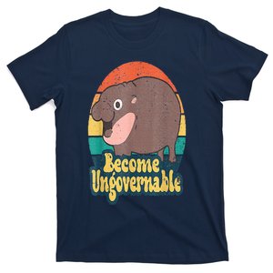 Become Ungovernable Moo Deng Humor Cute Baby Hippo Joke T-Shirt