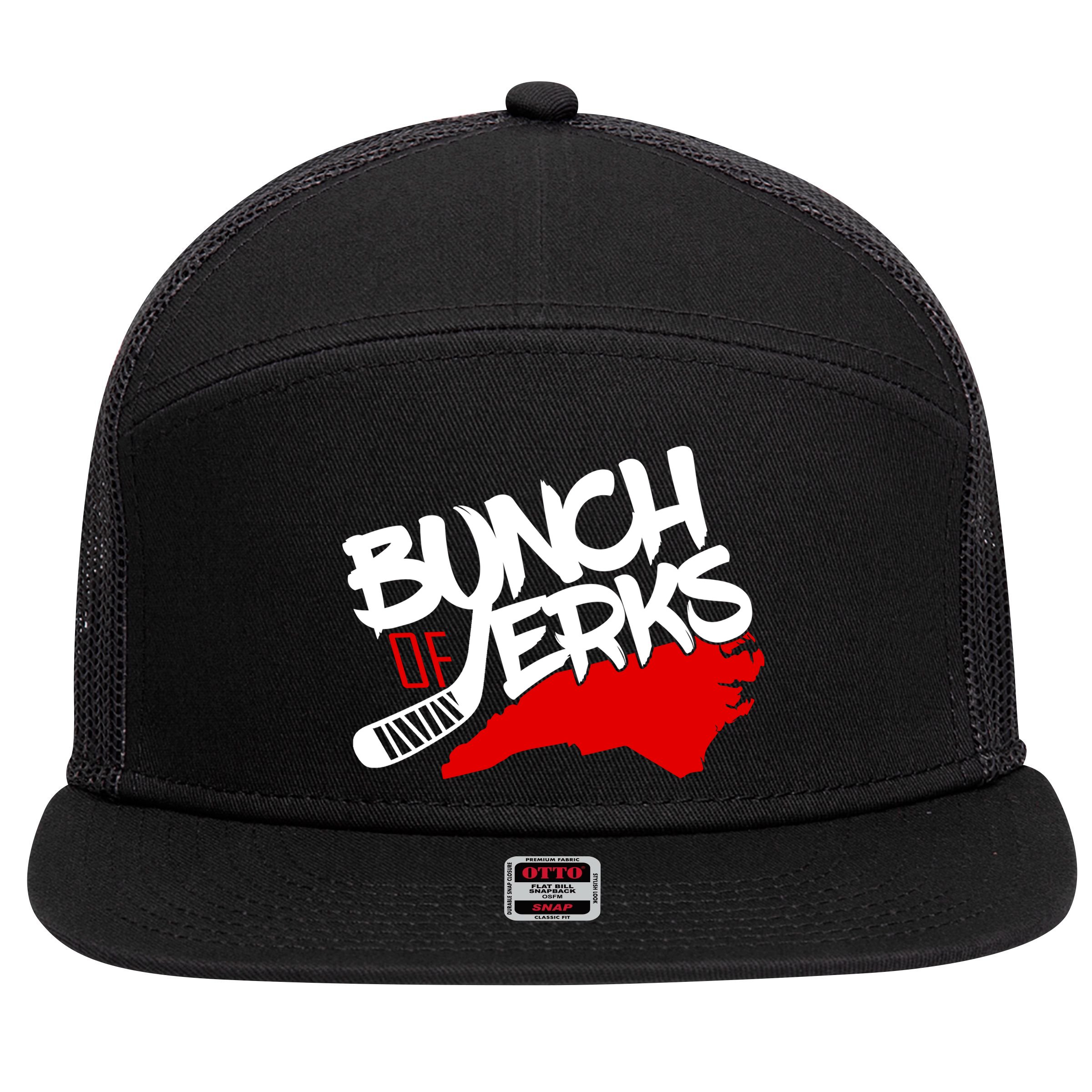 Bunch Of Jerks Carolina Hockey 7 Panel Mesh Trucker Snapback Hat