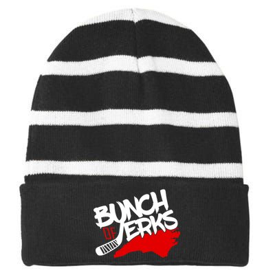 Bunch Of Jerks Carolina Hockey Striped Beanie with Solid Band