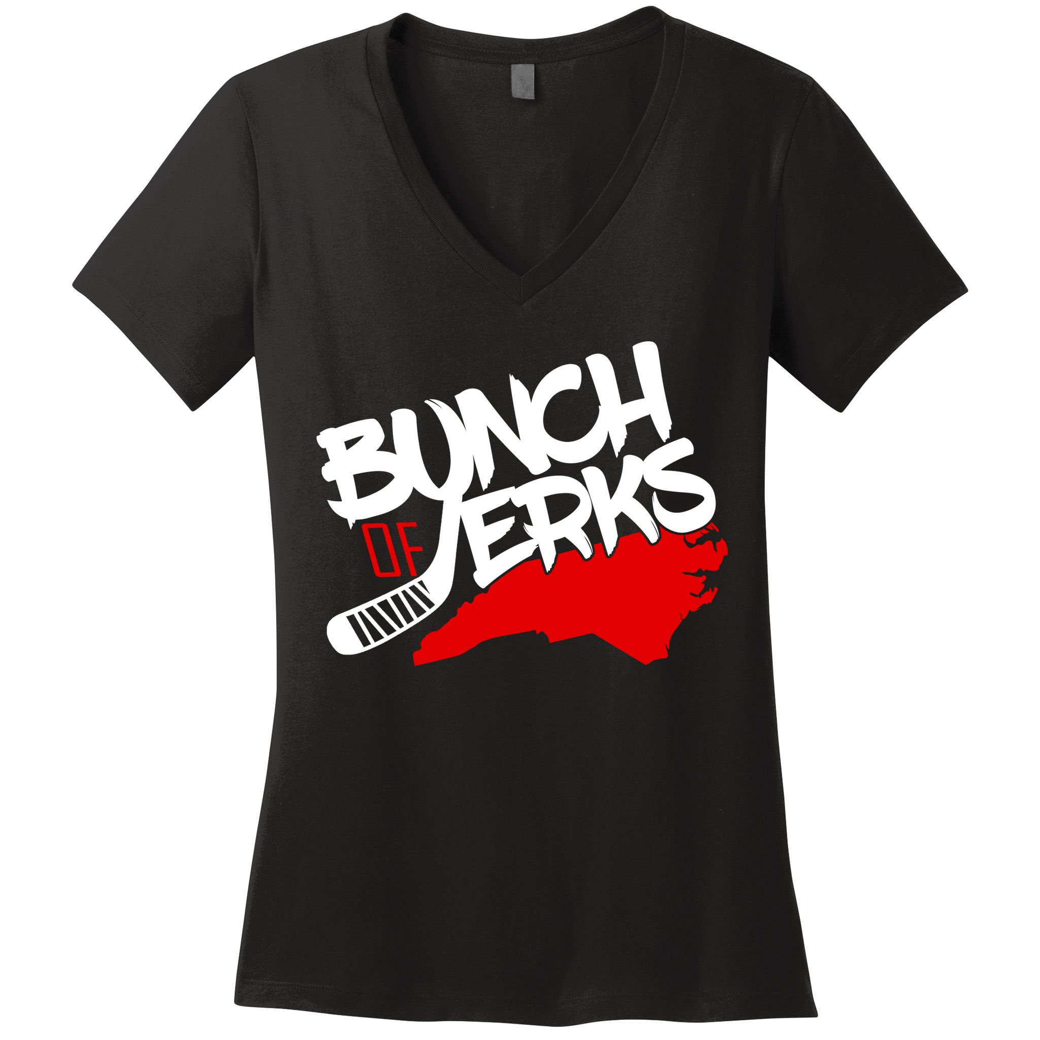 Bunch Of Jerks Carolina Hockey Women's V-Neck T-Shirt
