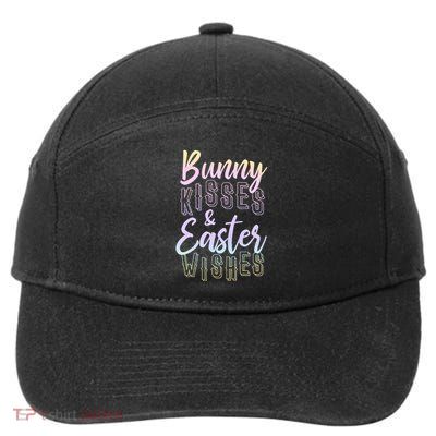 Bunny Kiss And Easter Wishes Cute 7-Panel Snapback Hat