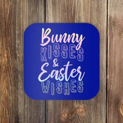 Bunny Kiss And Easter Wishes Cute Coaster