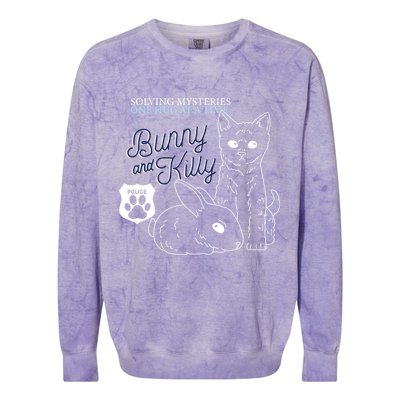 Bunny Kitty Police Solving Mysteries One Hug At A Time Colorblast Crewneck Sweatshirt