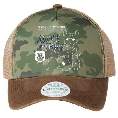 Bunny Kitty Police Solving Mysteries One Hug At A Time Legacy Tie Dye Trucker Hat