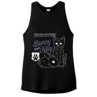 Bunny Kitty Police Solving Mysteries One Hug At A Time Ladies PosiCharge Tri-Blend Wicking Tank