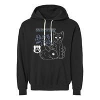 Bunny Kitty Police Solving Mysteries One Hug At A Time Garment-Dyed Fleece Hoodie