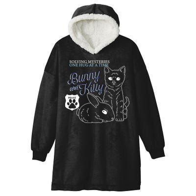Bunny Kitty Police Solving Mysteries One Hug At A Time Hooded Wearable Blanket