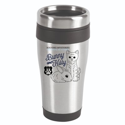 Bunny Kitty Police Solving Mysteries One Hug At A Time 16oz Travel Tumbler