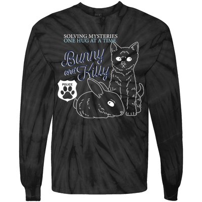 Bunny Kitty Police Solving Mysteries One Hug At A Time Tie-Dye Long Sleeve Shirt