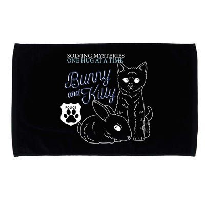 Bunny Kitty Police Solving Mysteries One Hug At A Time Microfiber Hand Towel