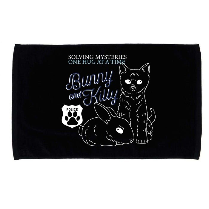 Bunny Kitty Police Solving Mysteries One Hug At A Time Microfiber Hand Towel