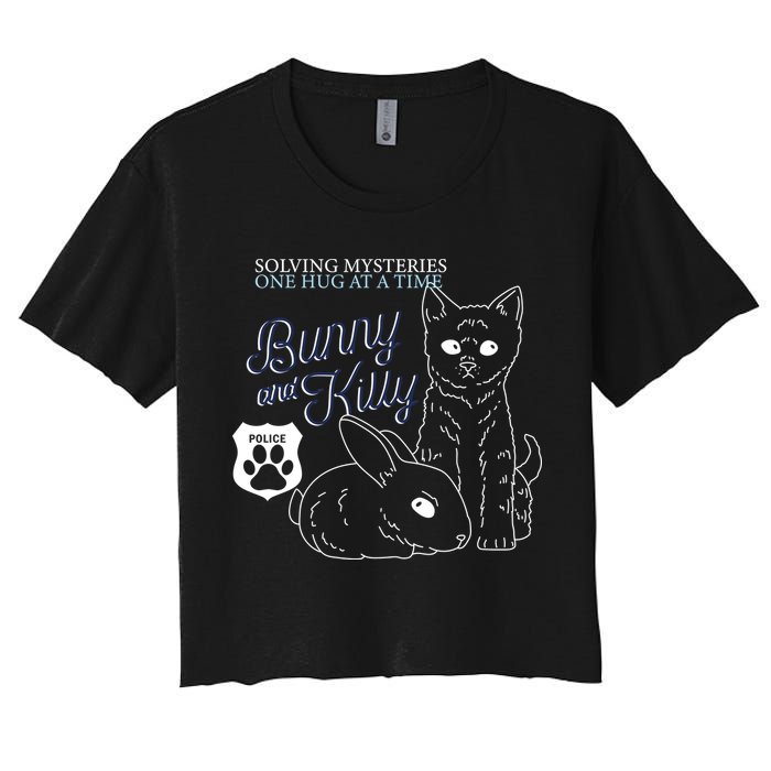 Bunny Kitty Police Solving Mysteries One Hug At A Time Crop Top