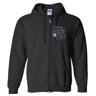 Bunny Kitty Police Solving Mysteries One Hug At A Time Full Zip Hoodie