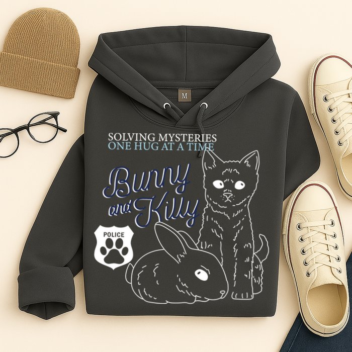Bunny Kitty Police Solving Mysteries One Hug At A Time Hoodie