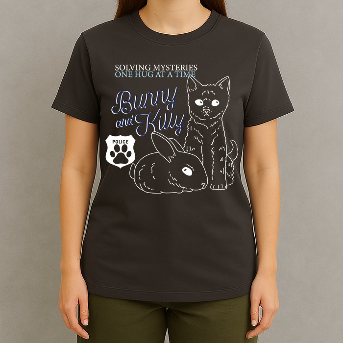 Bunny Kitty Police Solving Mysteries One Hug At A Time T-Shirt