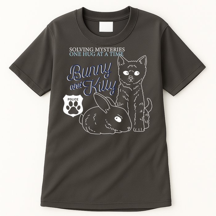Bunny Kitty Police Solving Mysteries One Hug At A Time Tall T-Shirt