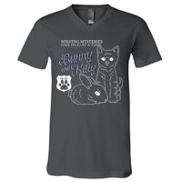 Bunny Kitty Police Solving Mysteries One Hug At A Time V-Neck T-Shirt