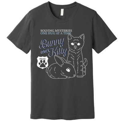 Bunny Kitty Police Solving Mysteries One Hug At A Time Premium T-Shirt