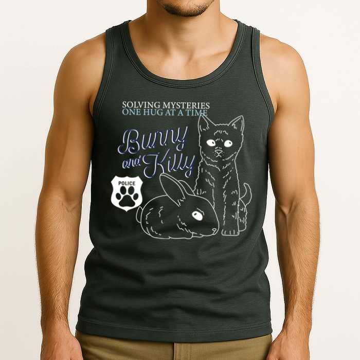 Bunny Kitty Police Solving Mysteries One Hug At A Time Tank Top