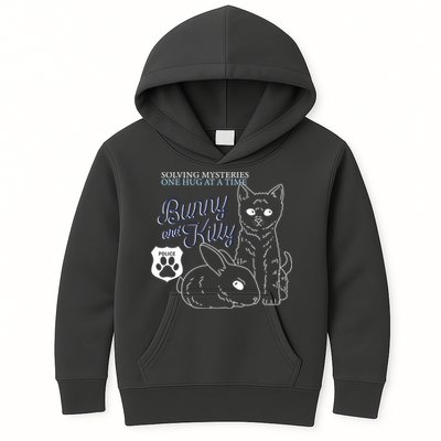 Bunny Kitty Police Solving Mysteries One Hug At A Time Kids Hoodie
