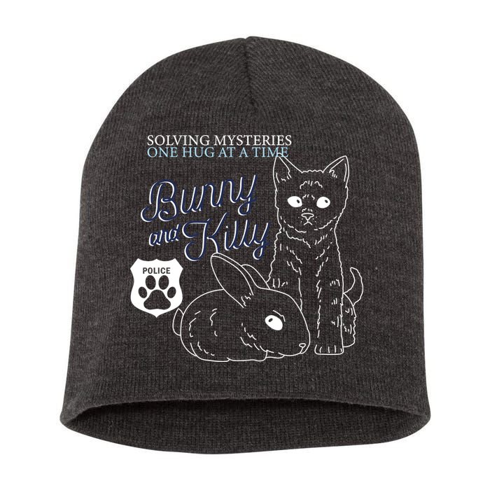 Bunny Kitty Police Solving Mysteries One Hug At A Time Short Acrylic Beanie
