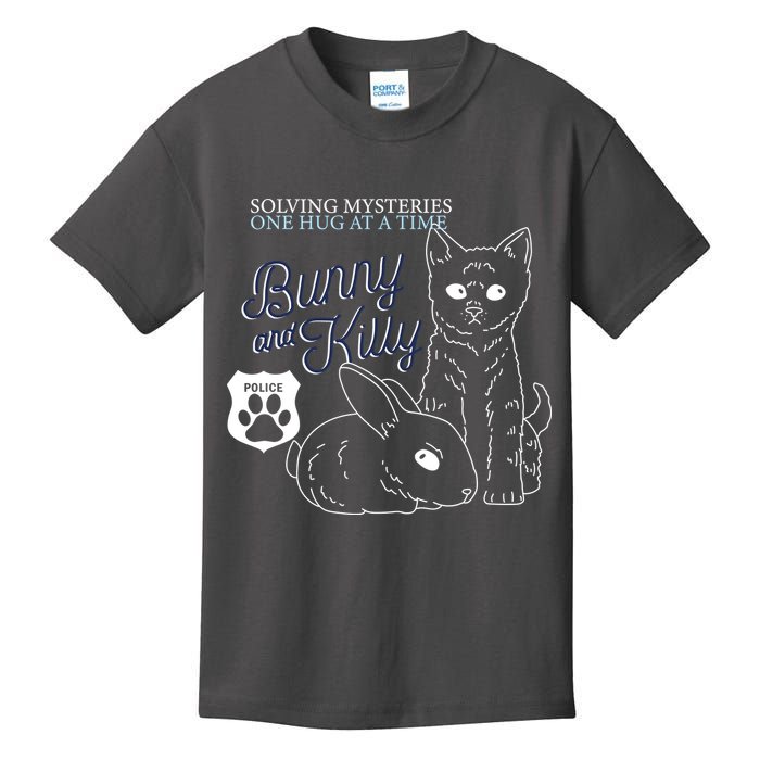 Bunny Kitty Police Solving Mysteries One Hug At A Time Kids T-Shirt