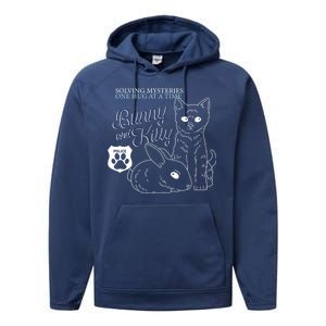 Bunny Kitty Police Solving Mysteries One Hug At A Time Performance Fleece Hoodie