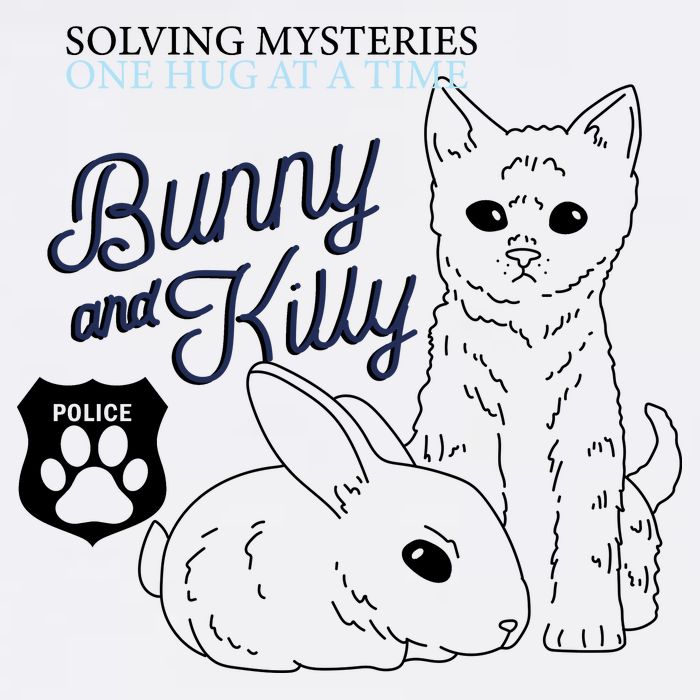 Bunny Kitty Police Solving Mysteries One Hug At A Time Garment-Dyed Sweatshirt