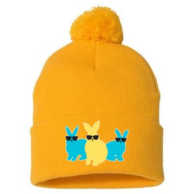 Bunny Squad Pom Pom 12in Knit Beanie