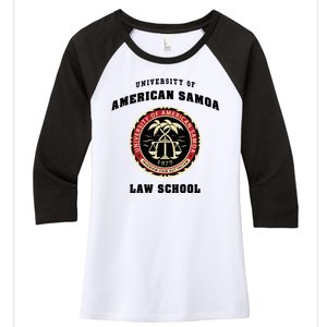 BCS University Of American Samoa Law School Women's Tri-Blend 3/4-Sleeve Raglan Shirt