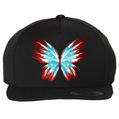 Butterfly Usa Patriotic Cute 4th Of July Cool Gift Wool Snapback Cap