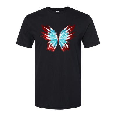 Butterfly USA Patriotic Cute 4th Of July Softstyle® CVC T-Shirt