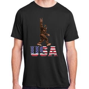 Bigfoot Usa Patriotic For Sasquatch Rock On Adult ChromaSoft Performance T-Shirt