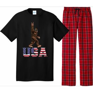 Bigfoot Usa Patriotic For Sasquatch Rock On Pajama Set